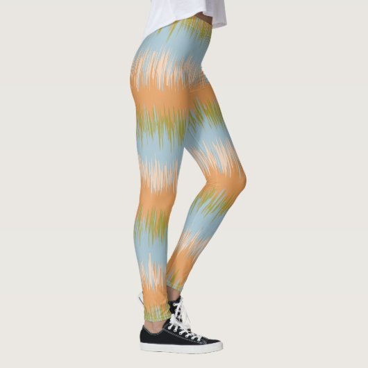 Oranje abstracte streep-Leggings Leggings (Rechts)