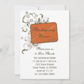 Oranje Abstracte Thanksgiving Kaart (Voorkant)