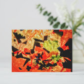 Oranje abstracte Uitnodiging, Gelukkige oranje Cad Kaart (Staand voorkant)