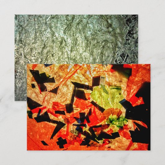 Oranje abstracte Uitnodiging, Gelukkige oranje Cad Kaart (Voorkant / Achterkant)