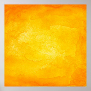 Oranje abstracte waterverf macro textuur backgroun poster