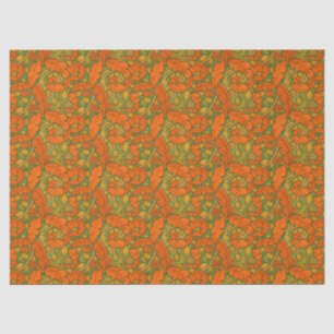 Oranje Acanthus & roos William Morris ambachtslied Tissuepapier