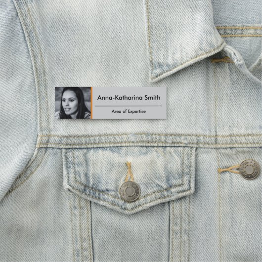 Oranje accenten profiel Afbeelding Expertise Zwart Naamplaatje (In situ)