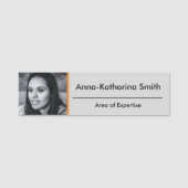 Oranje accenten profiel Afbeelding Expertise Zwart Naamplaatje (Voorkant)