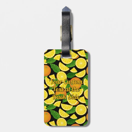 Oranje achtergrond bagagelabel (Achterkant verticaal)