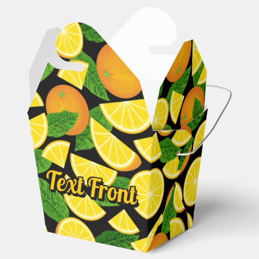 Oranje achtergrond bedankdoosjes (Geopend)