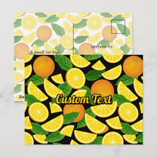 Oranje achtergrond briefkaart (Voorkant / Achterkant)