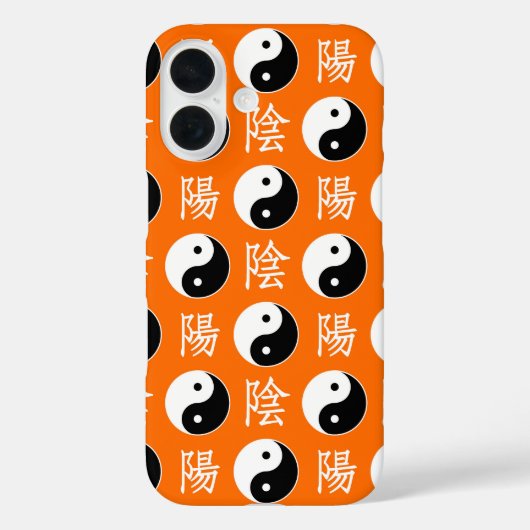 Oranje achtergrond Chinees Yinyang Patroon Case-Mate iPhone Case (Achterkant)