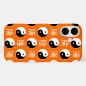 Oranje achtergrond Chinees Yinyang Patroon Case-Mate iPhone Case (Achterkant (horizontaal))