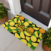 Oranje achtergrond deurmat