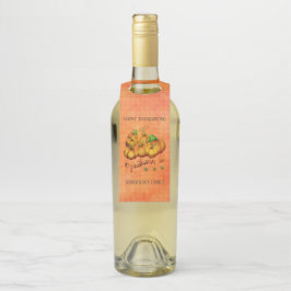 Oranje achtergrond en pompoenen flessenhanger