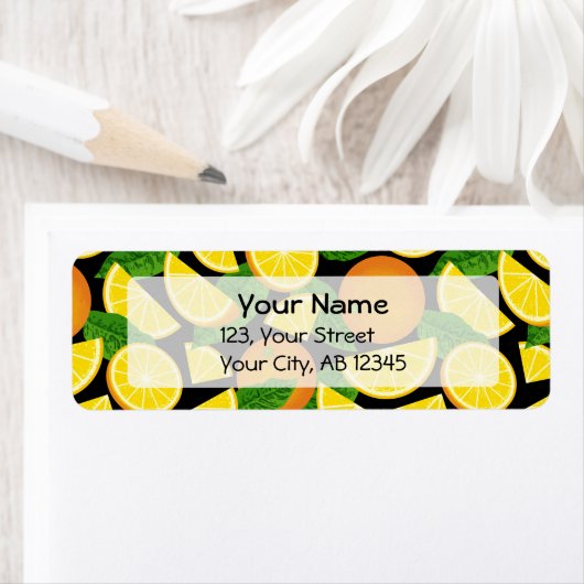 Oranje achtergrond etiket (Insitu)