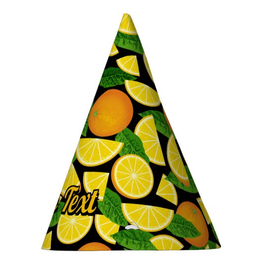 Oranje achtergrond feesthoedjes (Rechts)