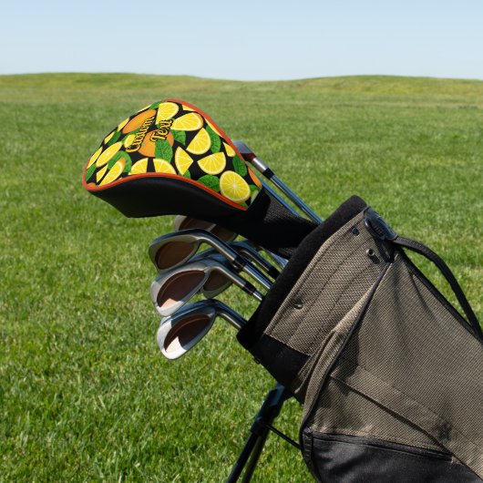 Oranje achtergrond golfheadcover (Insitu)