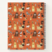 oranje achtergrond honden patroon. notitieboek (Achterkant)