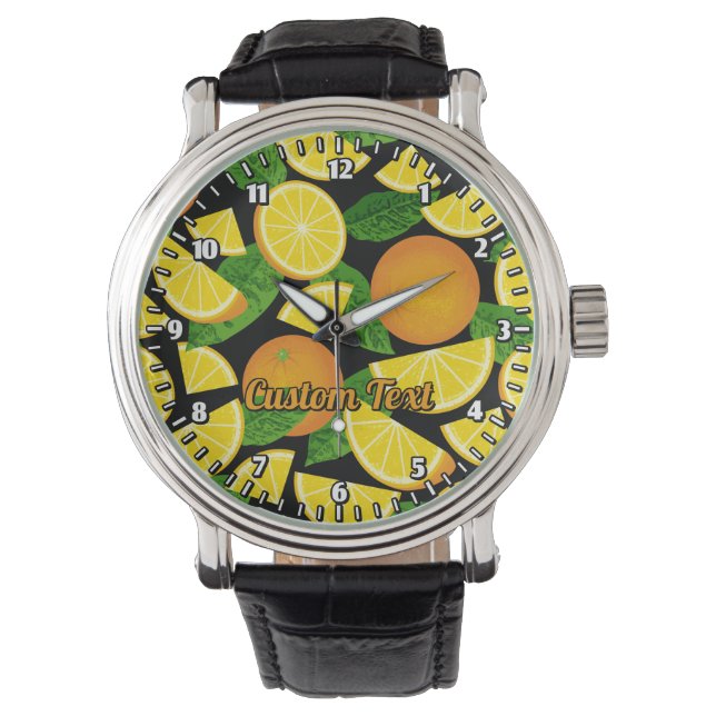 Oranje achtergrond horloge (Voorkant)