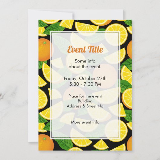 Oranje achtergrond kaart (Achterkant)