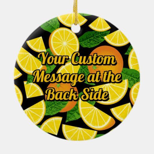 Oranje achtergrond keramisch ornament (Achterkant)