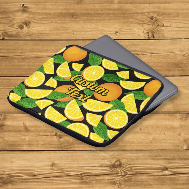 Oranje achtergrond laptop sleeve (Creator heeft geüpload)