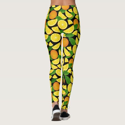 Oranje achtergrond leggings (Achterkant)