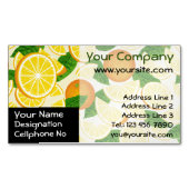 Oranje achtergrond magnetisch visitekaartje (Voorkant)