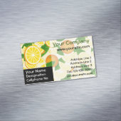 Oranje achtergrond magnetisch visitekaartje (Voorbeeld)