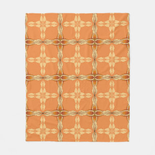 Oranje achtergrond met herhaalde tribben abstracta fleece deken