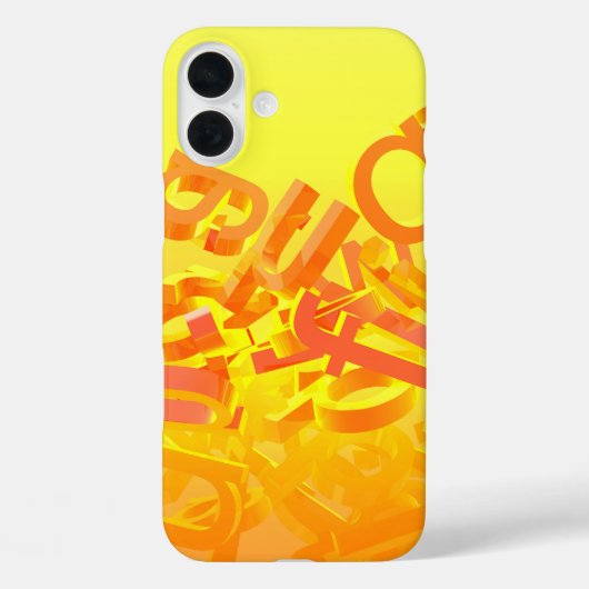 Oranje achtergrond met letters Case-Mate iPhone case (Achterkant)