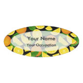 Oranje achtergrond naambadge (Voorkant)