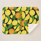 Oranje achtergrond sherpa deken (Voorkant (horizontaal))