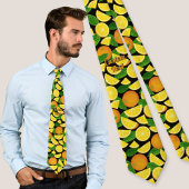 Oranje achtergrond stropdas