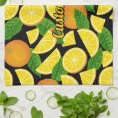 Oranje achtergrond theedoek (Gevouwen)
