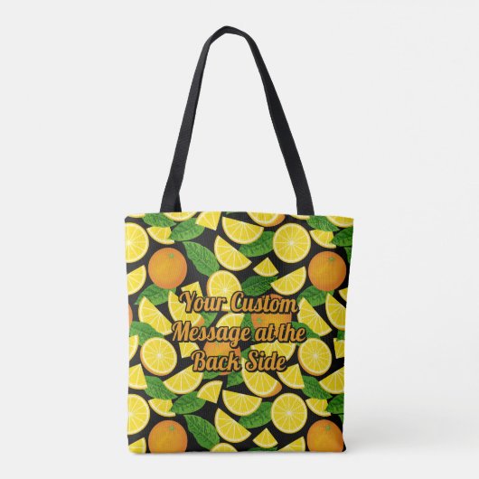 Oranje achtergrond tote bag (Achterkant)