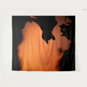 Oranje achtergrond van Halloween Black Cat Aanpass Wandkleed (Voorkant (horizontaal))