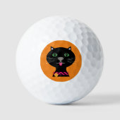 Oranje achtergrond van keukenkatten golfballen (Voorkant)