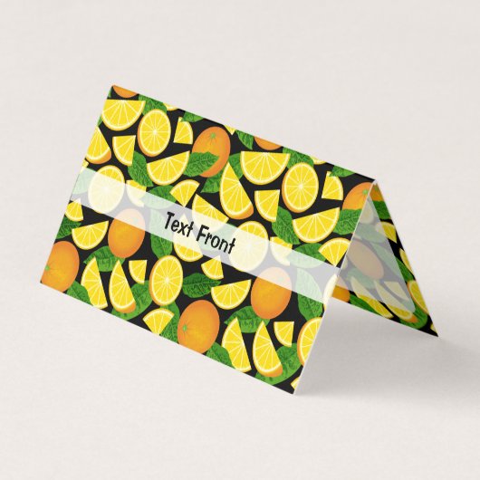 Oranje achtergrond visitekaartje (Voorkant)