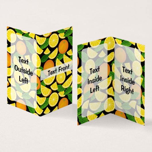 Oranje achtergrond visitekaartje (Binnen en buitenkant)