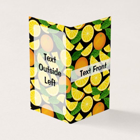 Oranje achtergrond visitekaartje (Buitenkant)