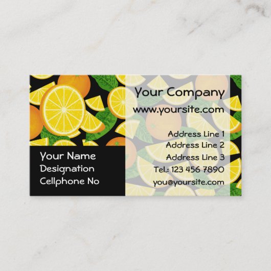 Oranje achtergrond visitekaartje (Voorkant)