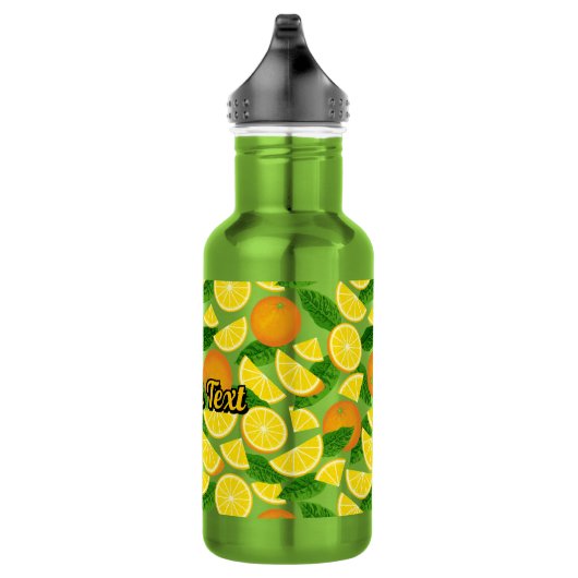 Oranje achtergrond waterfles  (Rechts)