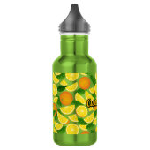 Oranje achtergrond waterfles  (Links)