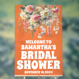 Oranje Acryl Bloemen Vrijgezellenfeest Welkomstbor Acryl Bord