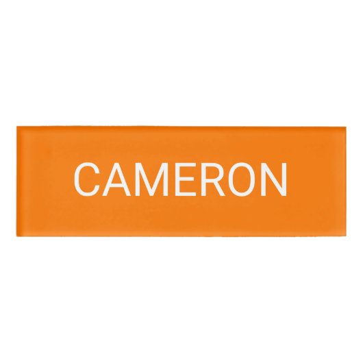Oranje Acryl Nametag Professionele Badge Magnetisc (Voorkant)