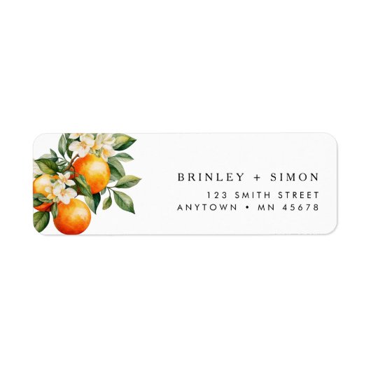 Oranje adreslabel citrus snoes Clementine Etiket (Voorkant)