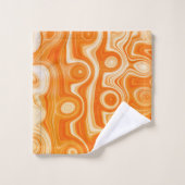 Oranje Aesthetische Retro-Mode van vloeibare werve Bad Handdoek (Wasdoekje)