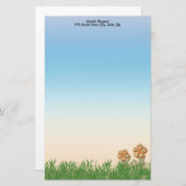 Oranje afgedekte aanloopvlakte gepersonaliseerd briefpapier (Voorkant / Achterkant)