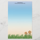 Oranje afgedekte aanloopvlakte gepersonaliseerd briefpapier (Voorkant)