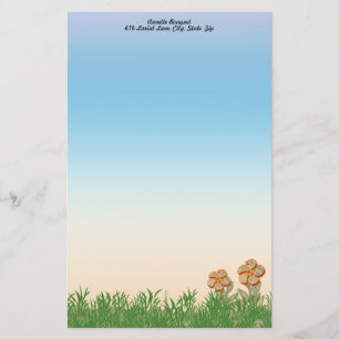 Oranje afgedekte aanloopvlakte gepersonaliseerd briefpapier