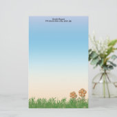 Oranje afgedekte aanloopvlakte gepersonaliseerd briefpapier (Staand voorkant)