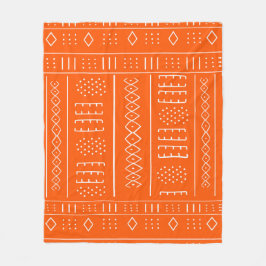 Oranje African Mudcloth Print Fleece Deken